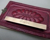 antique gold bar pin- Esther, gold filled