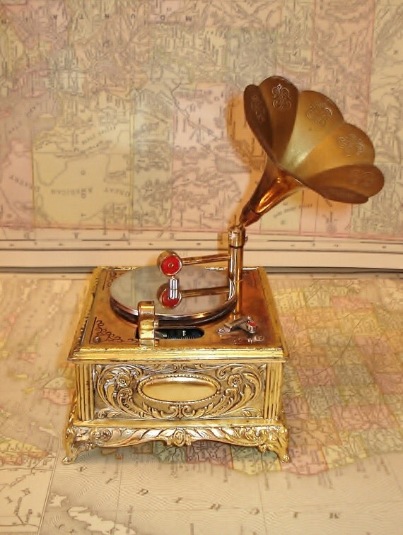 Phonograph music box/ lighter by FeverDoor on Etsy