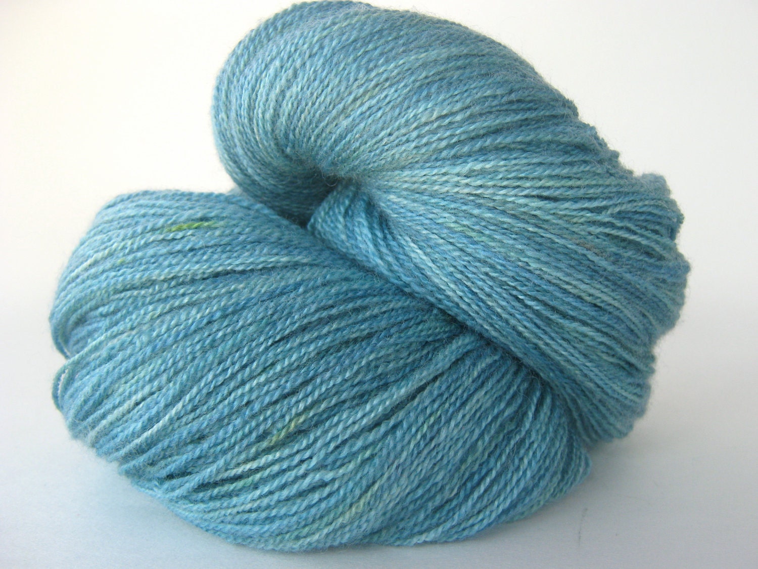 SEATTLE Hand Dyed Yarn (Eco Friendly) Merino and Silk Lace Weight Teal - spinningmulefibers