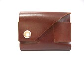 Leather Wallet with Snap Closure - Leather Card Holder-Mens Wallet-Saddle Brown-Free Monogramming