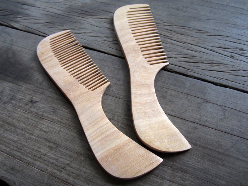 Wooden Hair Comb comfortable size Smooth Long Handle