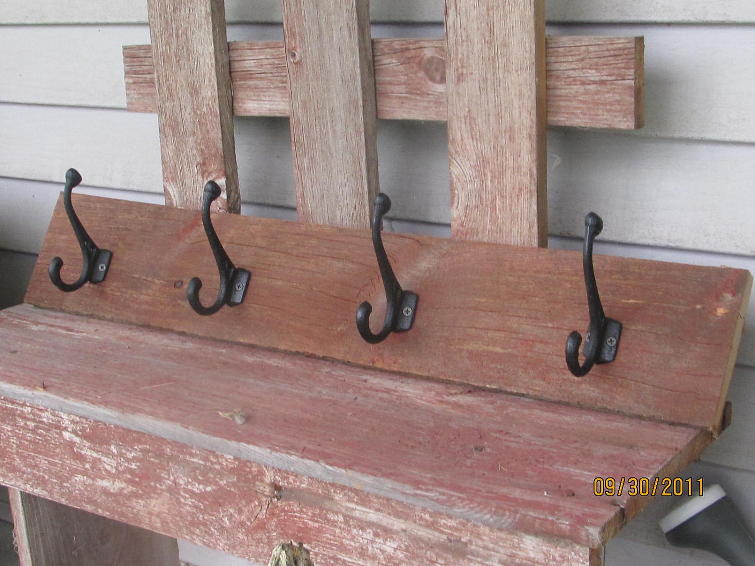 SALE FREE shipping in US Aged barn wood coat hanger