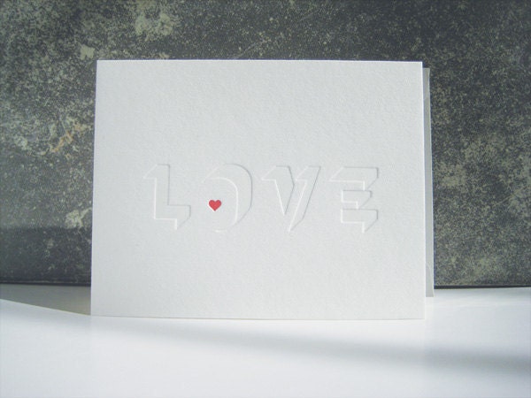 LOVE Blind Letterpress Notecard
