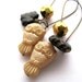 Gold earrings - gold owls - leaf earrings - Owl jewelry - forest jewelry - woodland jewerly - black - czech glass - fall, autumn, leaves
