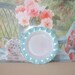 Hazel Atlas turquoise aqua blue and white Plate, 7 inches, Crinoline pattern with ruffles all around edges