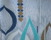 Amazing Vintage 50's Abstract Diamond Pattern Fiberglass Curtains