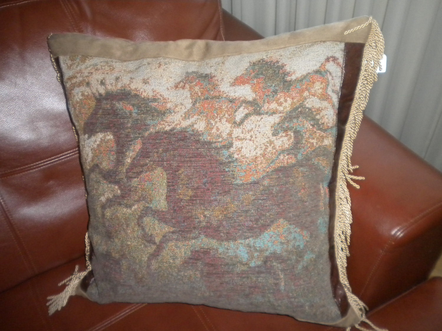 Tapestry wild horses pillow cover