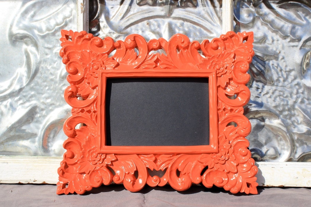 Ornate Picture Frame Coral Red Orange  4 x 6