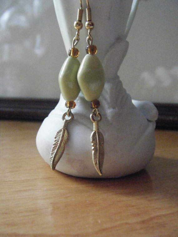 OOAK Dangle Beaded Earrings hand made