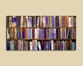 Abstract Painting "Library Books", 24" x 48" Custom, Modern, Large Wall Art