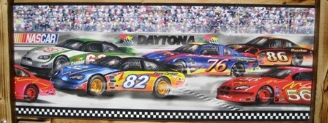 Nascar Daytona   Chalk Board with Chalk Tray