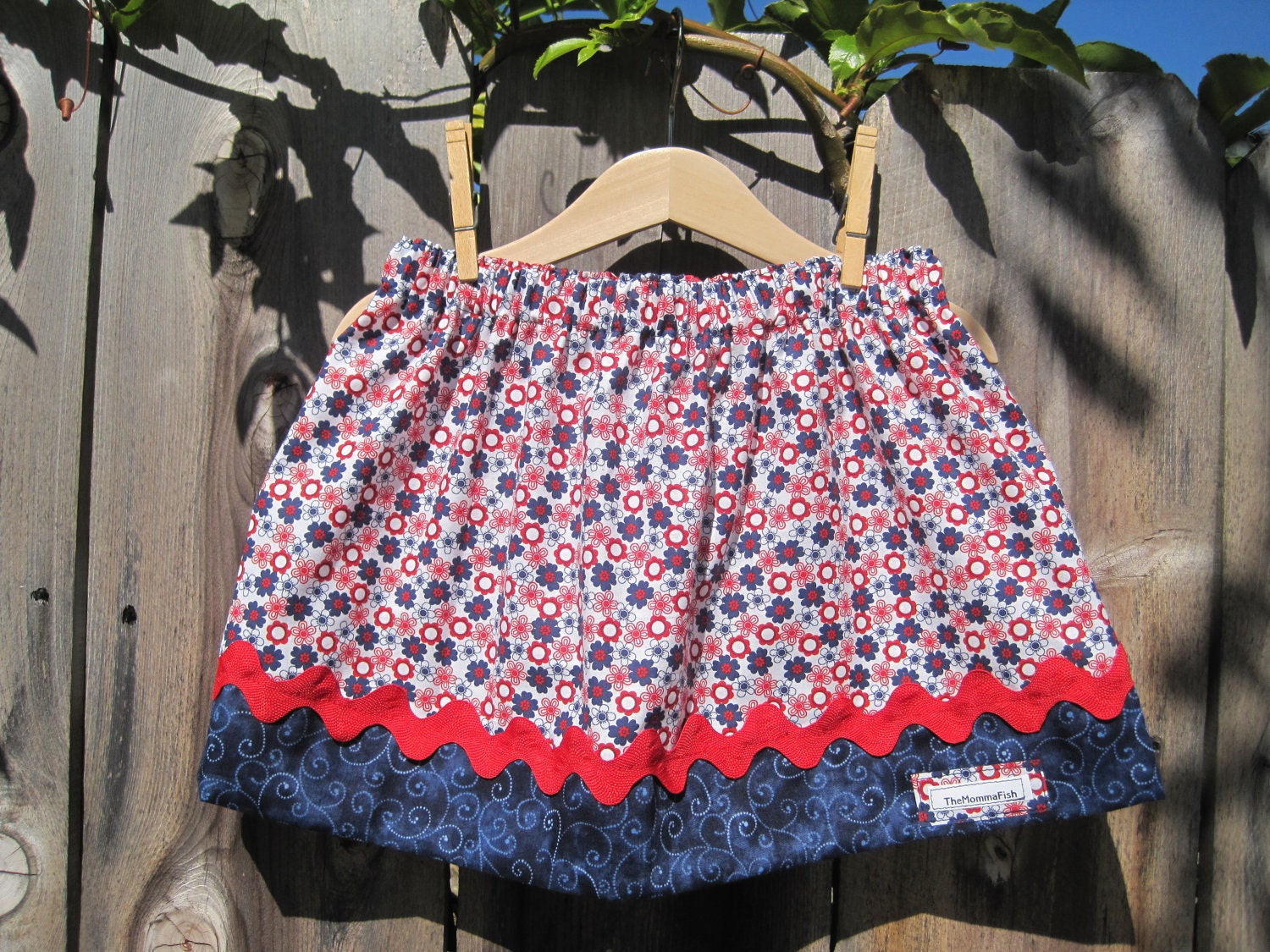 READY TO SHIP Size 4T - Girls Twirl Skirt - 4th of July