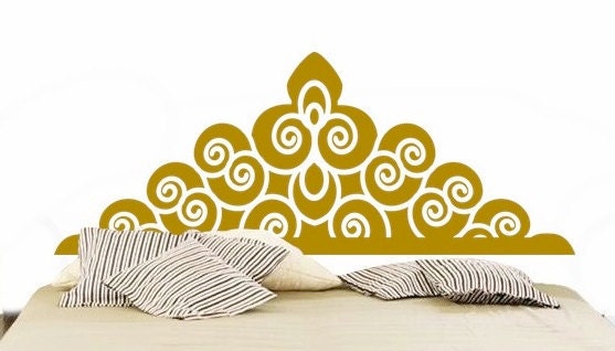 Regal Headboard Vinyl Wall DECAL- BED- Twin, Double, Full, Queen, King, dorm room, home decor