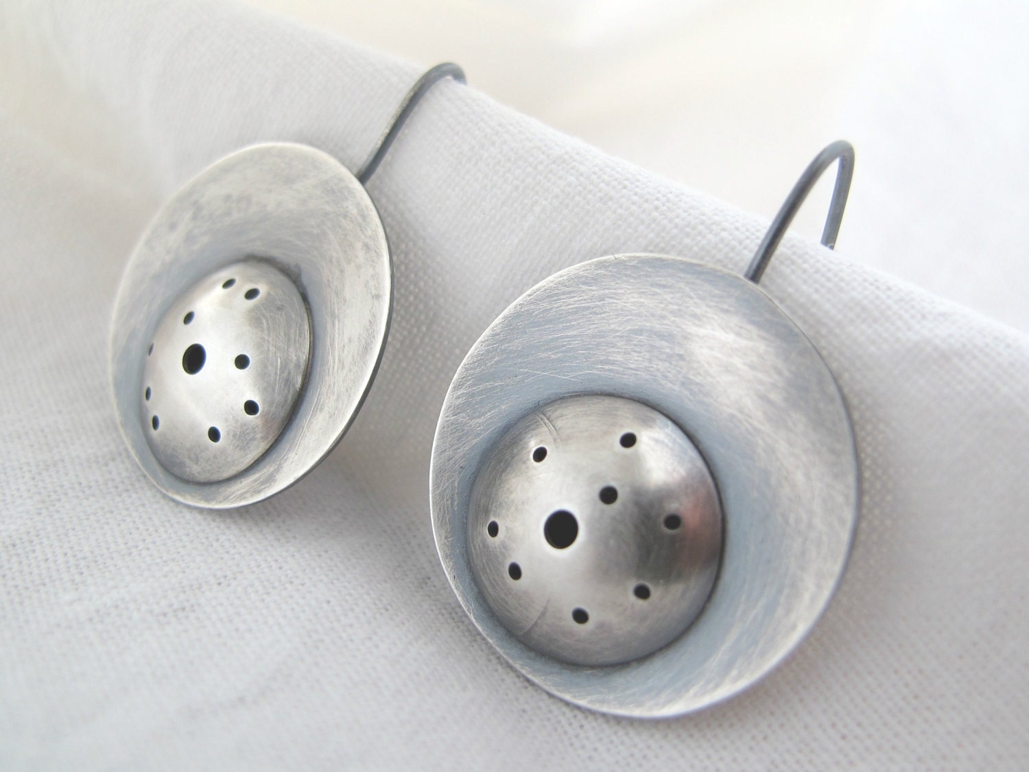 Sterling silver earrings,dangle, round made to order