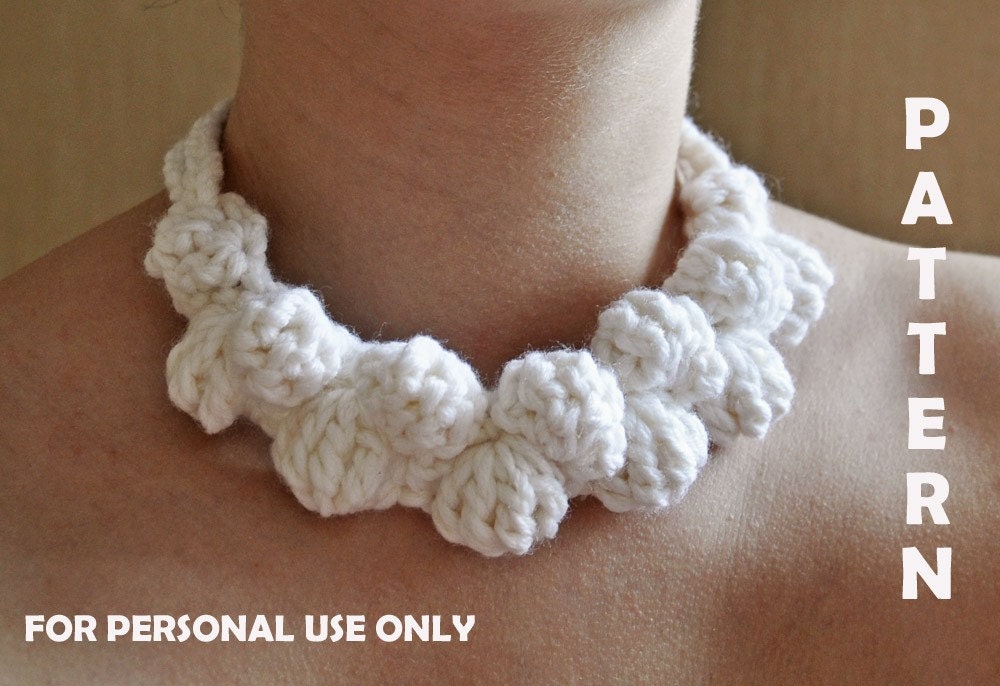 Crochet White Necklace PATTERN  / PDF format Pattern /  Crochet Accessories Pattern / Crochet Jewelry Pattern