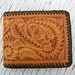 Leather Wallet With Vintage Floral Design