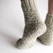Warm Thick Yarn Hand Knitted Socks - Autumn Winter Comfort - Made of Hand Spun Wool Yarn - 100% Natural Organic Eco Clothing