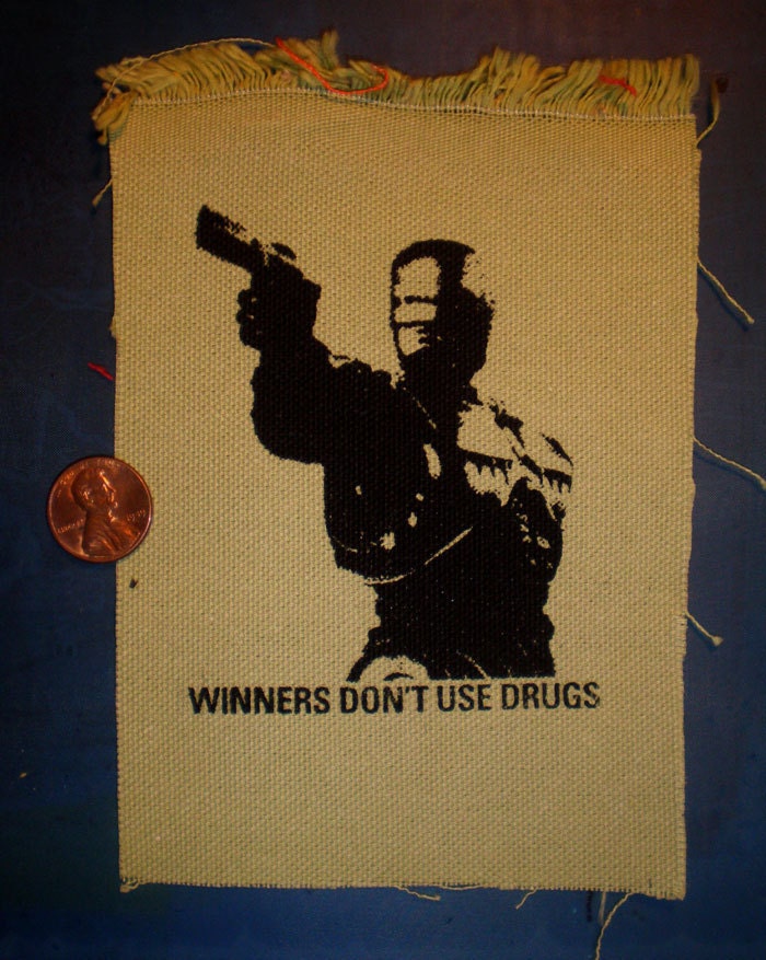 Robocop WINNERS dont USE DRUGS screenprinted patch xxx drug free