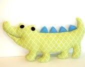 Cobo the green and blue soft toy pillow alligator - LilyRoseCraft Cobo the green and blue soft toy pillow alligator - LilyRoseCraft
