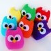 6 adorable rainbow colorful mini owls or you can choose any color you want