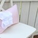 Pink Shabby Chic Pillow with White Fraying Flower and Pink Pearl Accents