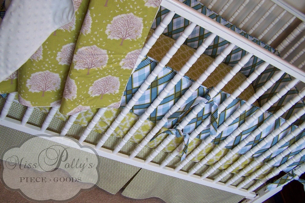 Custom Baby Crib Bedding -Design Your Own 3-Piece Set- Modern Meadow