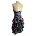 Vintage 1980s Strapless Floral Prom Dress