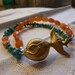 Goldfish, Turquoise Stones, Orange Carnelian Gemstones Good Luck Bracelet