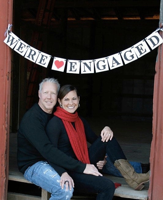 Engagement banner WE'RE ENGAGED sign / custom colors / car sign