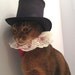 Black Satin Top Hat with grosgrain ribbon trim