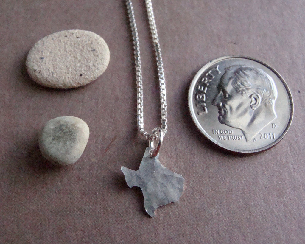 Tiny Texas State Necklace (sterling silver)