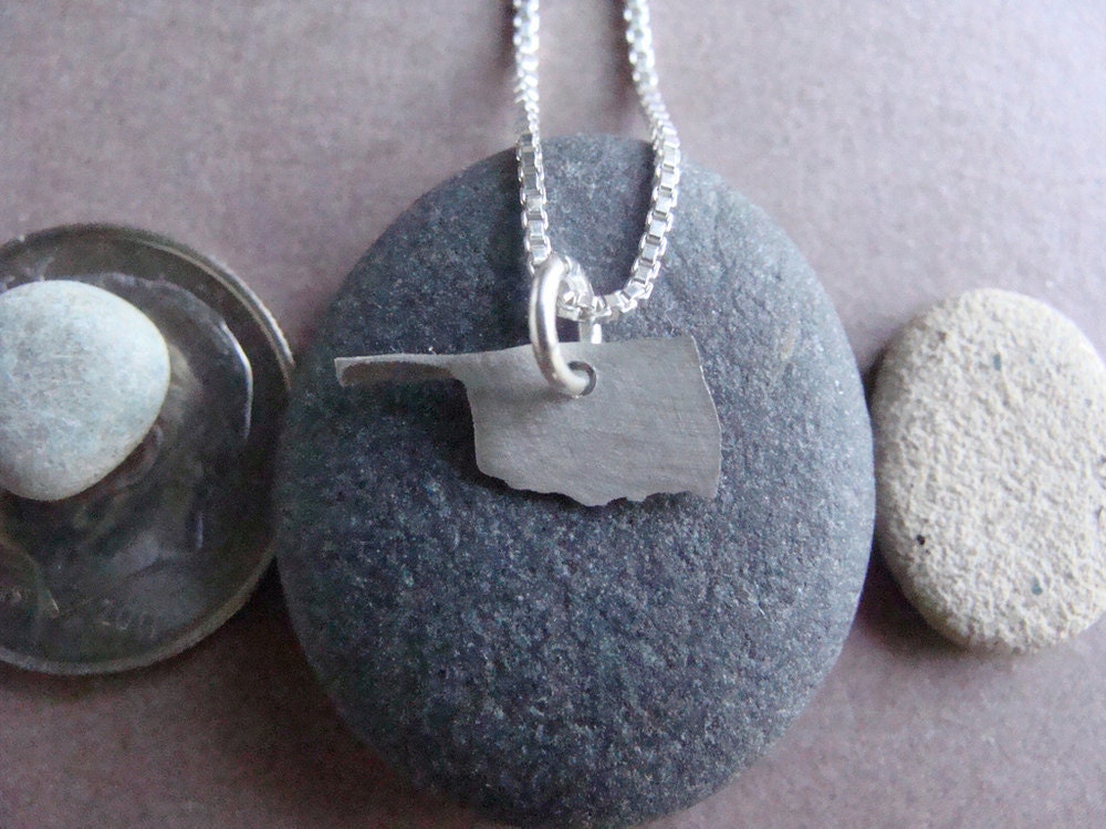 Tiny Oklahoma State Necklace (sterling silver)
