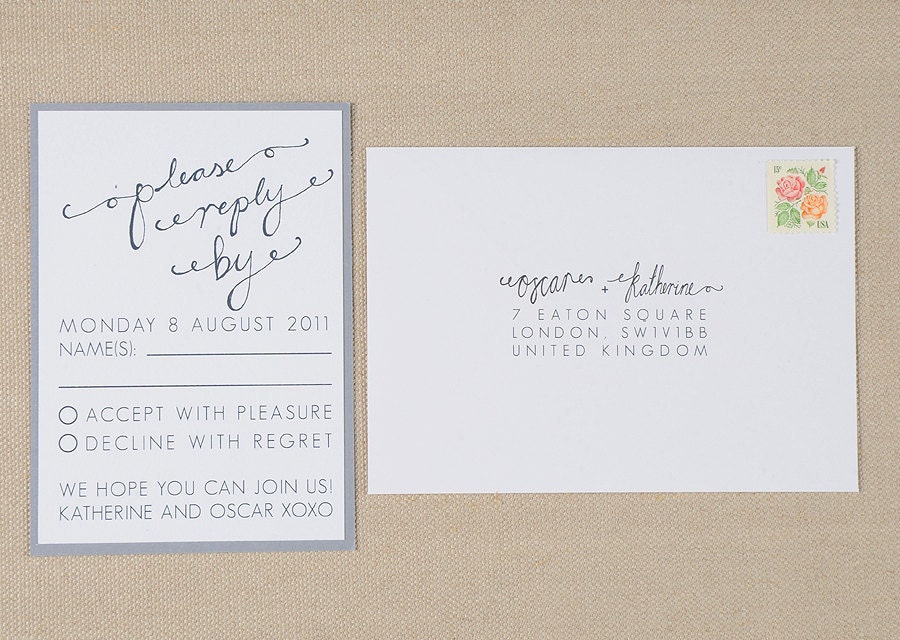 Modern Wedding Invitation Suite - Hand Calligraphy