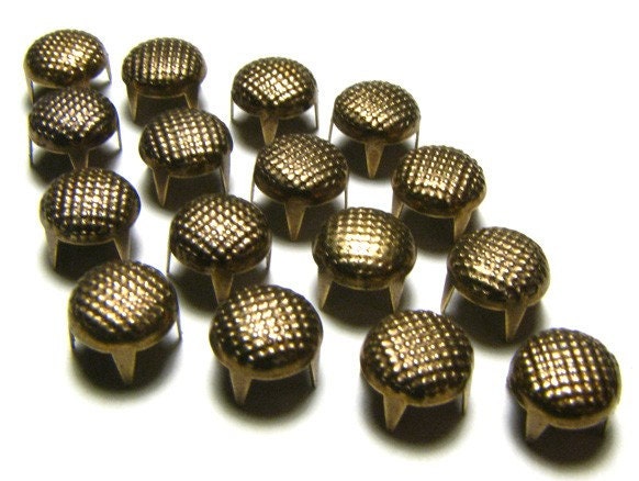 50 Bronze Round Nailhead Studs - 7mm