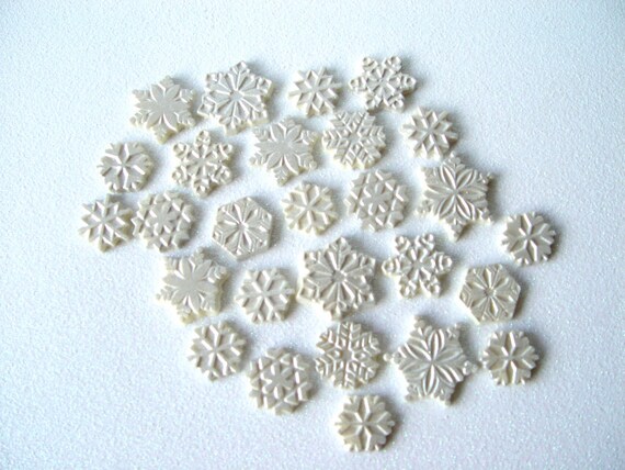 50 Snowflake Chocolates:  Silver Shadow Glimmer
