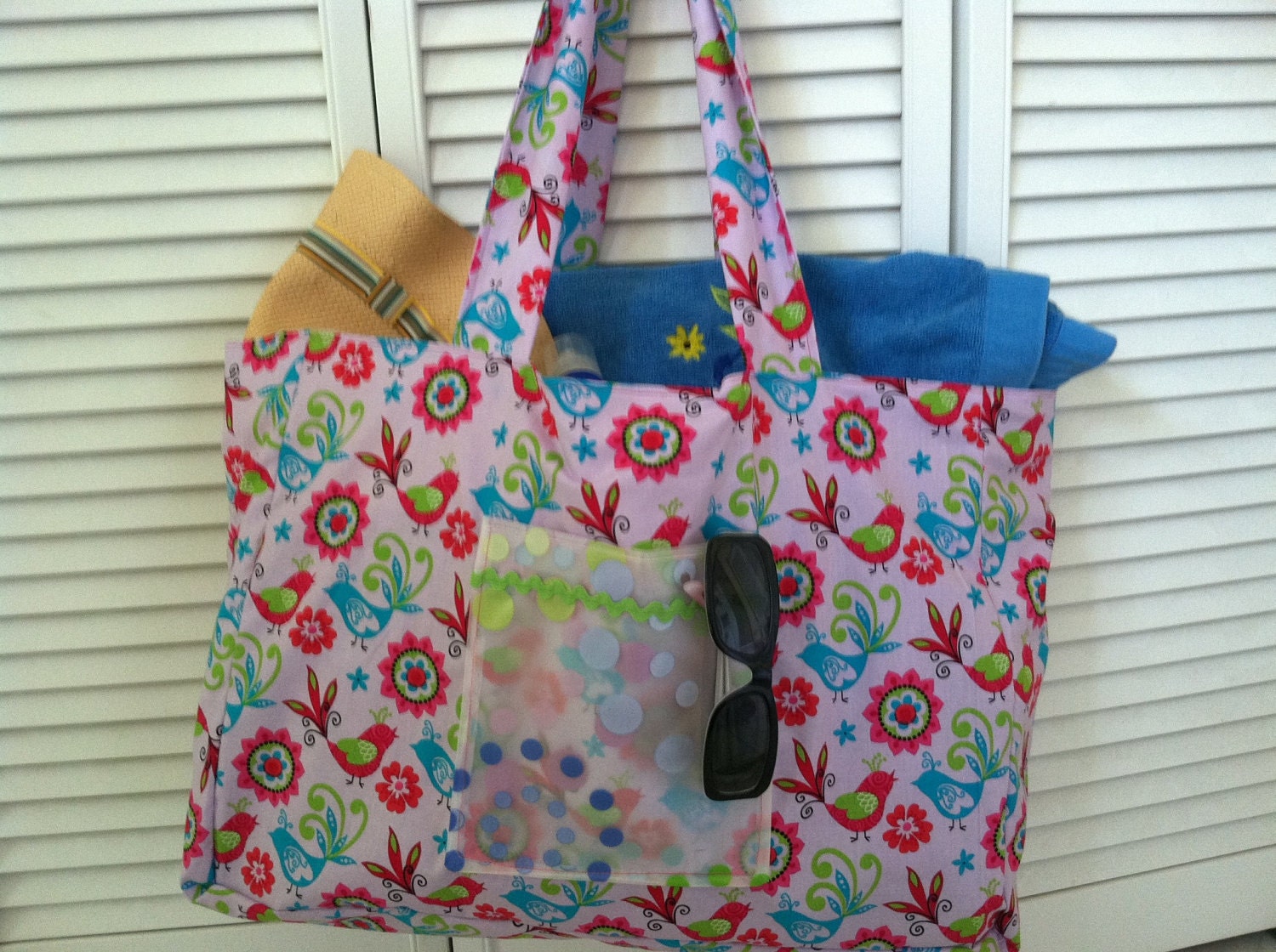 Tropical Bird Shower Curtain Beach Bag