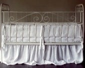 Custom linen Nursery Crib bumper with natural COTTON pad My little white dream by Lovely Home Idea