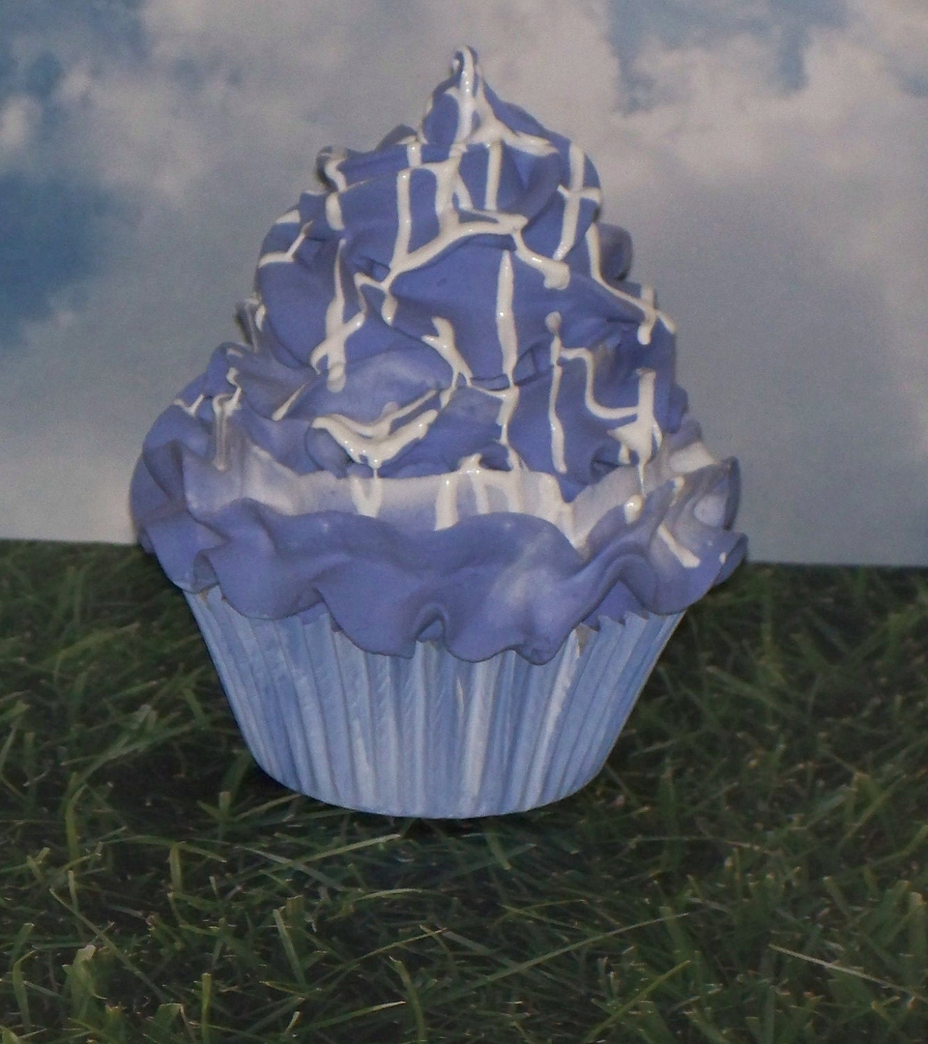 FAKE CUPCAKE Blueberries & Cream "Fruit and Cream Collection"  Photo Picture Props, Home Decor, Faux Food Display