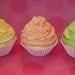6 Faux Fake Standard Cupcakes Pastel Summer Colors for Birthday Photo Props, Party Decor, Baby Shower, Cupcake Toppers, Wrappers