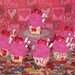 3 Mini Hot Pink Valentine Fake Cupcakes Red Hearts Straws great for Photo Props, Home Party Decor, Shop Display, Gifts, Ornaments