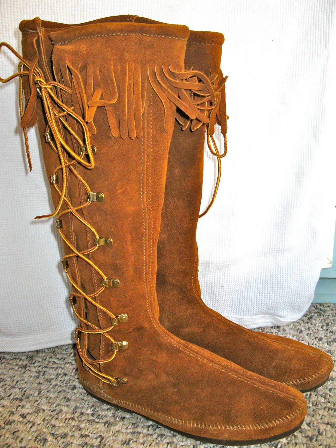 knee high minnetonka boots