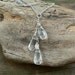 Raindrops - Shiny Sterling Silver Wire-Wrapped Glass Drop Necklace