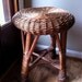 Rattan Wicker Stool Vintage Seat Chair Plant Stand