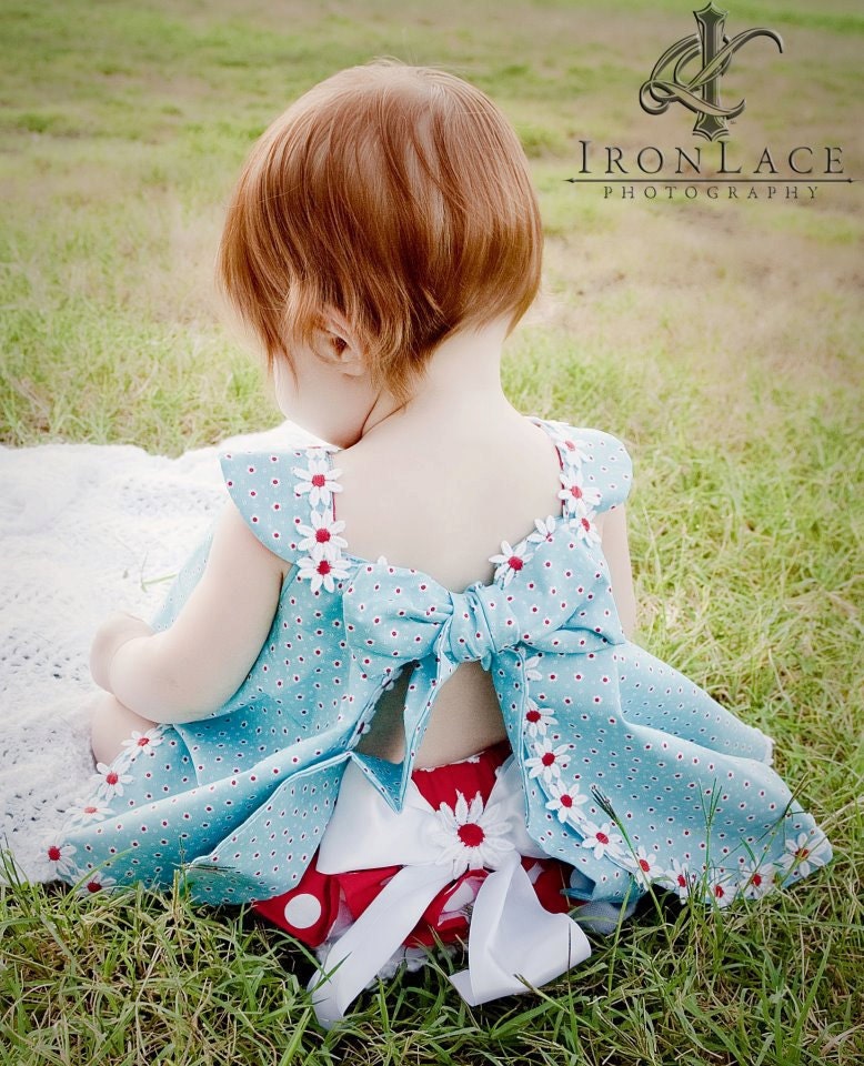 Childrens Spring Circular Sundress & Ruffled Panties Custom 2 piece Childrens Fashion Newborn - 18 months