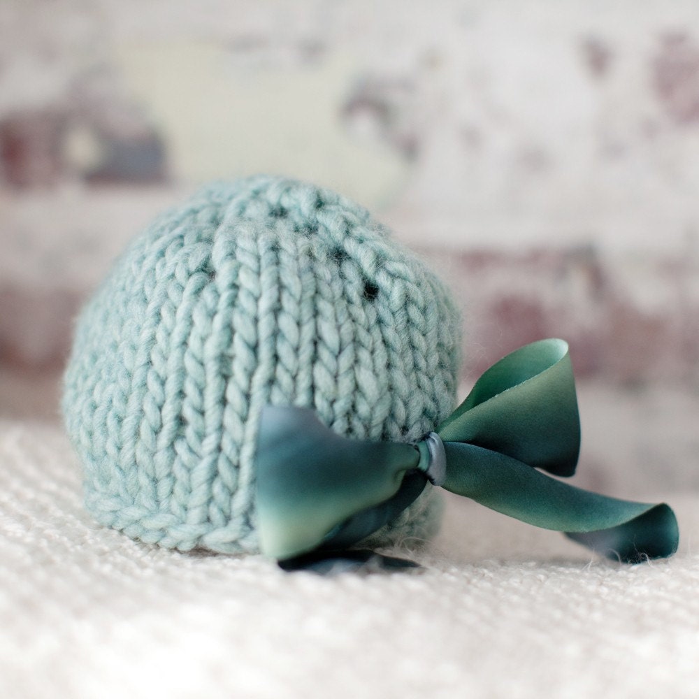 Original Signature Hat with Hand Dyed Bow - Sea Glass
