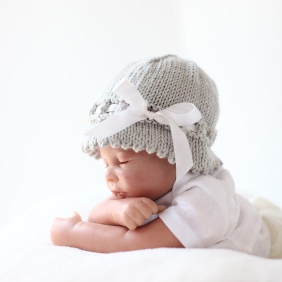 Newborn Signature Ribbon Hat - Summer 2011 Version - Soft Gray