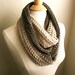 WEEKEND IN PARIS - Baby Alpaca Infinity Scarf and Cowl - Lusciously soft taupe brown & cream accented with subtle strands of shimmer