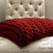 Sale WEST BAY THROW in Red Soft, warm & cozy throw - Wedding, housewarming, anniversary, holidays or for your home