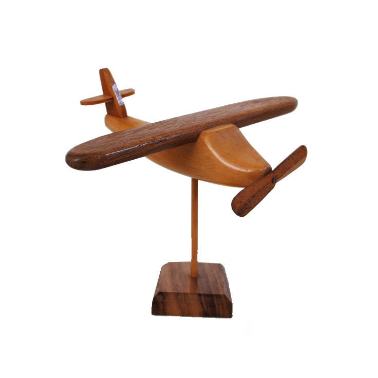 Handmade Model Airplane / Folk Art Sculpture / Wooden Plane