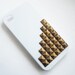Bronze Studded Pyramid White iPhone 4 4S Studded Hard Phone Case